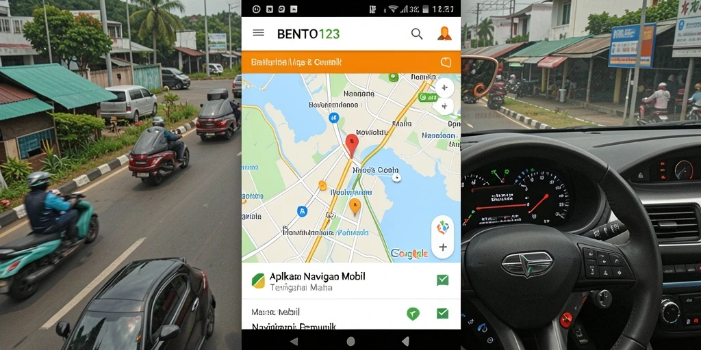 Antarmuka BENTO123 yang jelas dan fungsional untuk navigasi mobil.