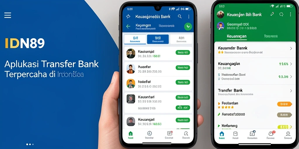 Antarmuka aplikasi IDN89 yang sederhana dan fungsional untuk Transfer Bank.