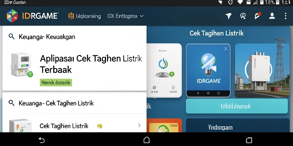 Antarmuka aplikasi IDRGAME untuk cek tagihan listrik.