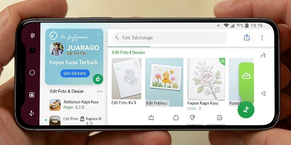 Tampilan antarmuka JUARAGO yang sederhana dan efektif untuk Edit Foto Kertas Kaca.