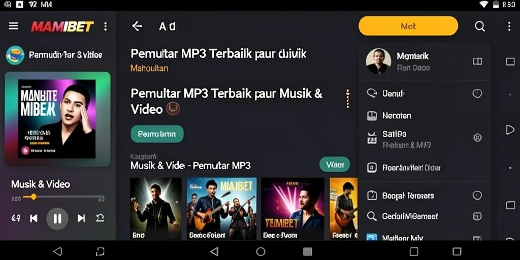 Tampilan antarmuka MAMIBET yang bersih dan modern.