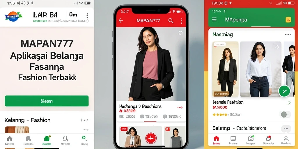 Antarmuka aplikasi MAPAN777 yang menyajikan berbagai pilihan fashion menarik.