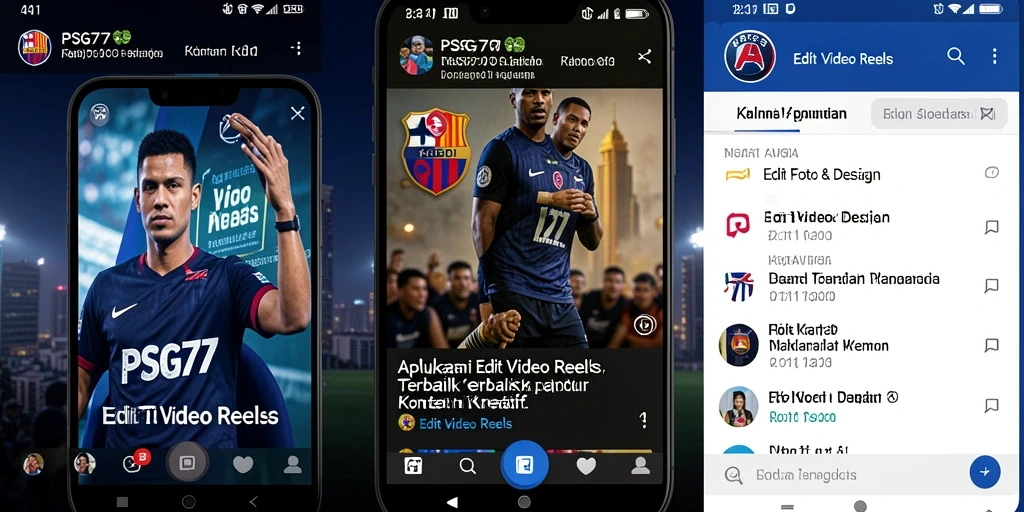 Antarmuka pengguna PSG77 untuk Edit Video Reels yang intuitif dan menarik.
