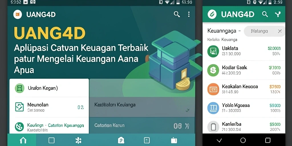 Tampilan antarmuka pengguna UANG4D untuk catatan keuangan.